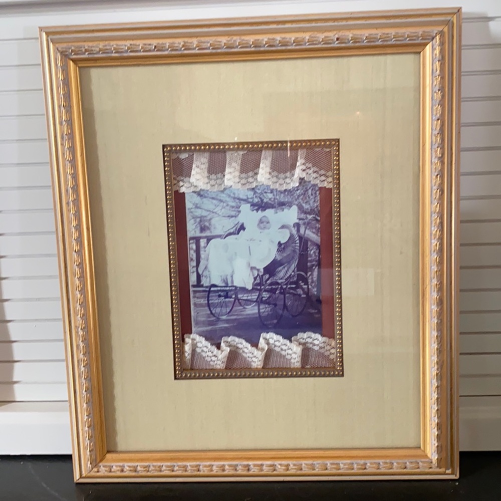 Custom framed “baby in carriage” picture